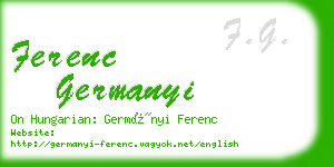ferenc germanyi business card
